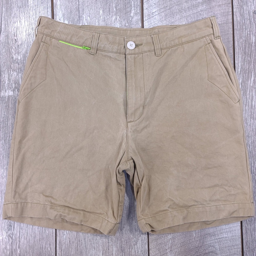 Penfield Shorts Mens Small Tan Khaki Cotton Twill Neon Mesh Lining PFM901385S15